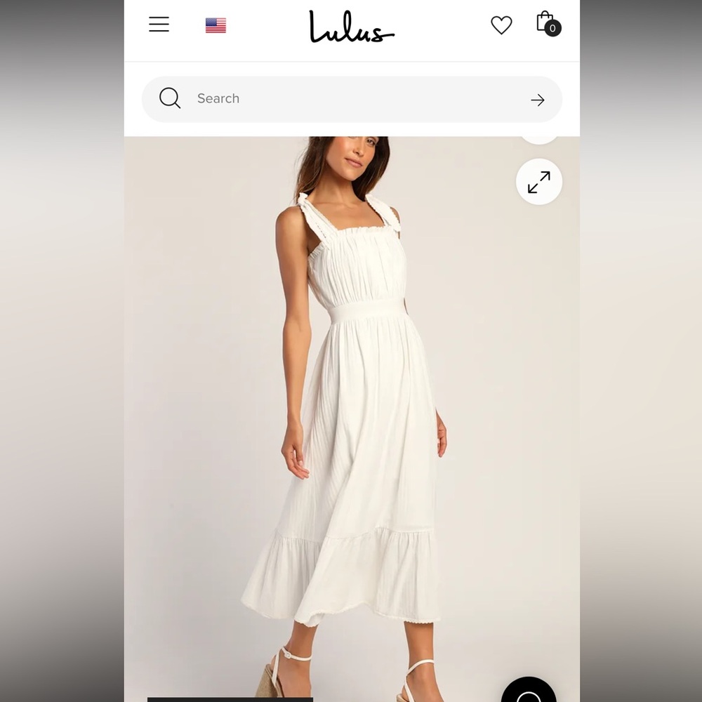 Lulu's Flirting in Florence Midi Dress with Ruffle Hem